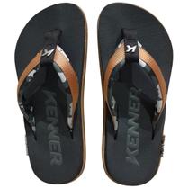 Chinelo Kenner Kivah Army Camuflado Preto Marrom Crepe