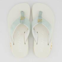 Chinelo Kenner Kivah Branco e Turquesa Chinelo Kenner Kivah Branco e Turquesa