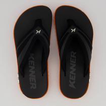 Chinelo Kenner Kivah New Force Preto e Laranja