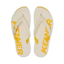 Chinelo Kenner Modelo Red cor Branco com Amarelo Dnn-32