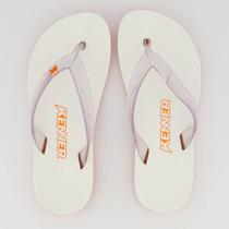Chinelo Kenner New Summer Branco e Laranja