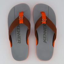 Chinelo Kenner NK6 Cinza e Laranja