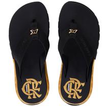 Chinelo Kenner Rakka Flamengo Masculino Preto Dourado