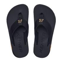 Chinelo kenner sandalia kivah preto e dourado original