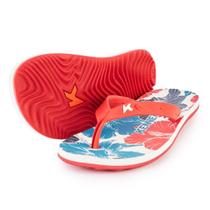 Chinelo Kenner Summer Hibisco Masculino - Vermelho e Azul