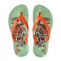 Chinelo Kenner Summer Old School Masculino - Verde e Laranja