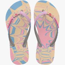 Chinelo Kids Havaianas Slim Glitter II Explosão Original *NF