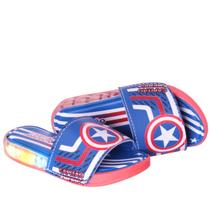 Chinelo Led Luz Capitão America Infantil Masculino Azul