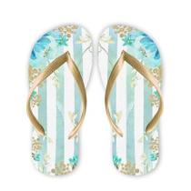 Chinelo Listrado Floral Comfy