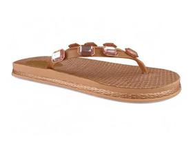 Chinelo Littz Metalizada Correia Com Pedraria Cobre Chinelo Littz Metalizada Correia Com Pedraria Cobre
