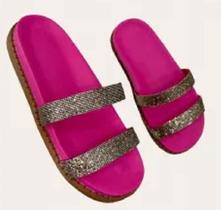Chinelo livia pink / strass