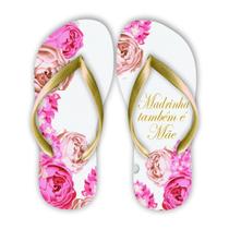 Chinelo Madrinha tambem é Mãe - Floral Rosa