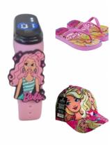 Chinelo mais bone e relogio digital 02 da barbie , presente perfeito para sua filha , lindo novidade