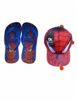 Chinelo mais boné homem aranha infantil .Kit 2 em 1 perfeito para seu filho