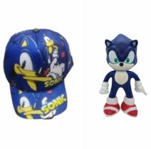 Chinelo mais boné mais boneco sonic .Kit 3 em 1