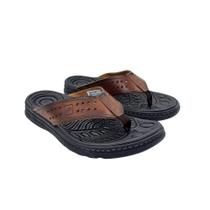 Chinelo Masc Pegada Couro Anilina Marrom Pinhão 134202-01 Chinelo Masc Pegada Couro Anilina Marrom Pinhão 134202-01