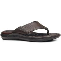 Chinelo Masc Pegada Tropical Couro Marrom Cravo 133159-02