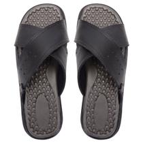 Chinelo Masculino Anatômico de Couro Sola de Borracha Leve do 37 ao 46