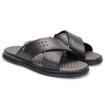 Chinelo Masculino Antistress de Couro Sola de Borracha Leve do 37 ao 46 Chinelo Masculino Antistress de Couro Sola de Borracha Leve do 37 ao 46