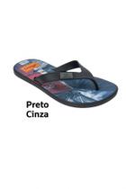 Chinelo Masculino Apuana Estampado Preto Reto Conforto para o Dia a Dia