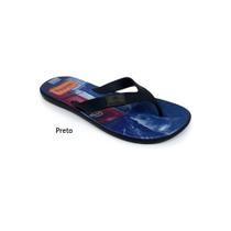 Chinelo Masculino Apuana Estampado Preto Reto Conforto para o Dia a Dia