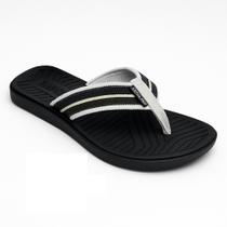 Chinelo Masculino Apuana Man Stripes Preto com Tira Detalhe em Lona Conforto Casual