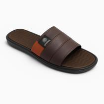 Chinelo Masculino Apuana Slide Confort Café com Tira Larga Uso Diário Casual