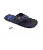 Chinelo Masculino Apuana Tira Larga Preta com Frisos Conforto Leve