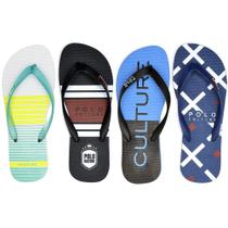 Chinelo Masculino Borracha Bico Redondo Polo Culture Kit 4 Chinelo Masculino Borracha Bico Redondo Polo Culture Kit 4