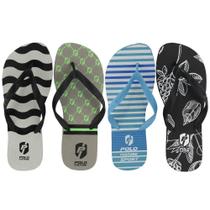 Chinelo Masculino Borracha Polo Culture Antiderrapante Kit 4