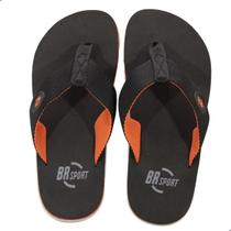 Chinelo Masculino Br Sports Gorgurao Preto e Laranja