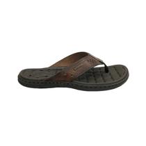 Chinelo Masculino Casual em Couro Cravo Leve Confortável Pegada Ref: 131221