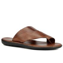 Chinelo Masculino Couro Casual Tiras Havana R3