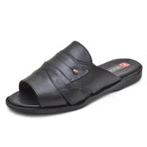 Chinelo Masculino Couro Legitimo Linha Extremo Conforto Granado - 408 - Preto