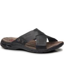 Chinelo Masculino Couro Pegada Em X Calce Facil 130683