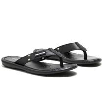 Chinelo Masculino Couro Tiras Largas Dia a Dia Moderno