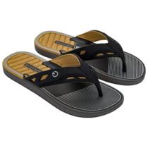 Chinelo Masculino Dallas Cinza Preto Amarelo Cartago 12158-BM372 Chinelo Masculino Dallas Cinza Preto Amarelo Cartago 12158-BM372