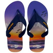 Chinelo Masculino de Dedo Mormaii Tropical Graphics 10591 N 43 Branco/Azul