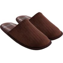 Chinelo Masculino de Quarto Marrom com Xadrez GZT Ref.SI0313