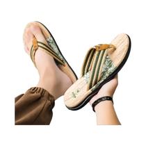 Chinelo Masculino De Verão Antiderrapante Com Estampa De Madeira Japonesa, Sandália De Praia Com Chinelo Masculino De Verão Antiderrapante Com Estampa De Madeira Japonesa, Sandália De Praia Com