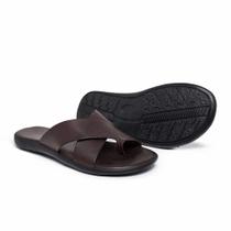 Chinelo masculino Előre em couro
