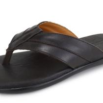 Chinelo masculino em couro granado forrado em couro