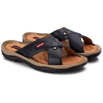 Chinelo Masculino Em Couro Legítimo: Estilo E Durabilidade Tamanho:38 BRCor:Preto