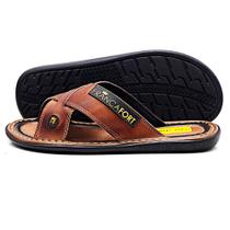 Chinelo Masculino Francafort Couro Casual Sandália Top Excelente Qualidade 3 Cores Disponíveis