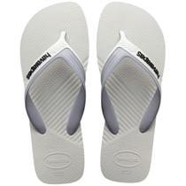 Chinelo Masculino Havaianas Dual Original Cor:Branco/CinzaTamanho:45/46 Chinelo Masculino Havaianas Dual Original Cor:Branco/CinzaTamanho:45/46
