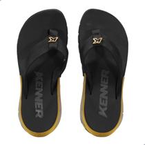 Chinelo Masculino Kenner Djh-02 Orak Preto e Bronze