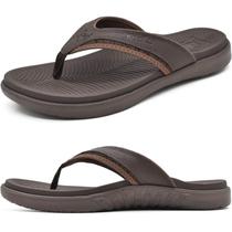Chinelo Masculino KuaiLu de Couro com Suporte para Arco