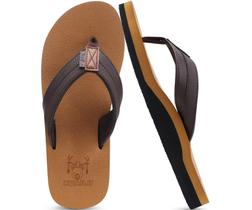 Chinelo Masculino KuaiLu em material sintético Impermeável Caqui Chinelo Masculino KuaiLu em material sintético Impermeável Caqui