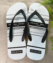 Chinelo masculino ogochi original brand preto e branco