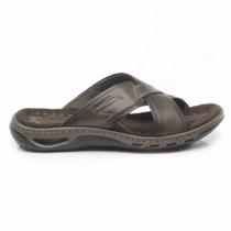 Chinelo Masculino Ortopédico Confortável Couro Pegada 131661